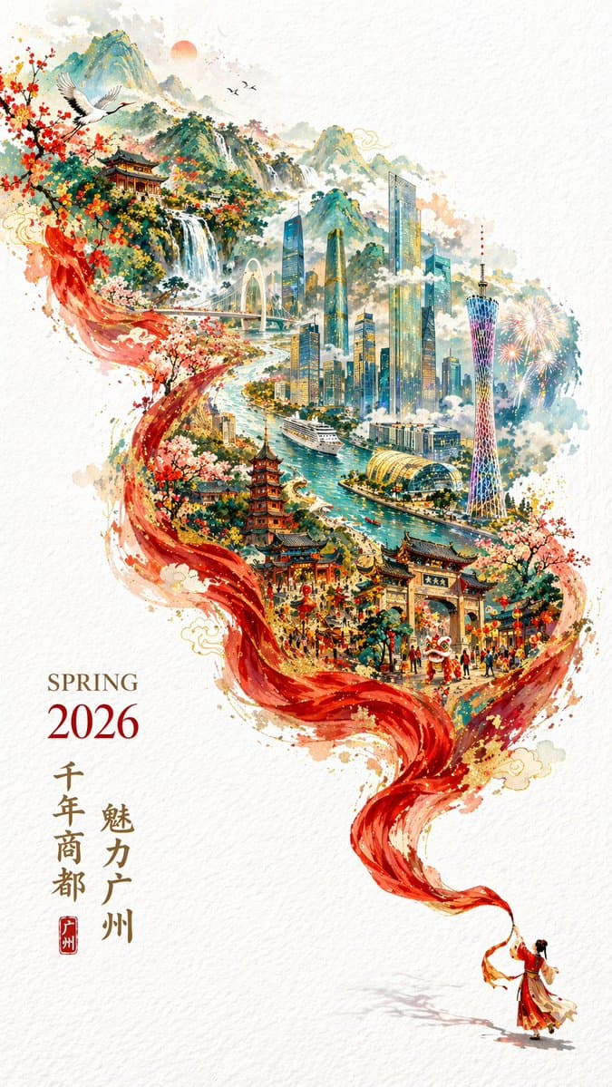 红绸舞动千年商都广州