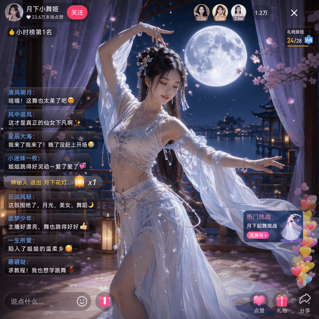 月下美女直播画面