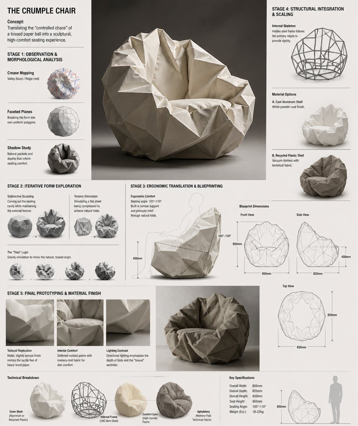 Crumple Chair 概念沙发研发板