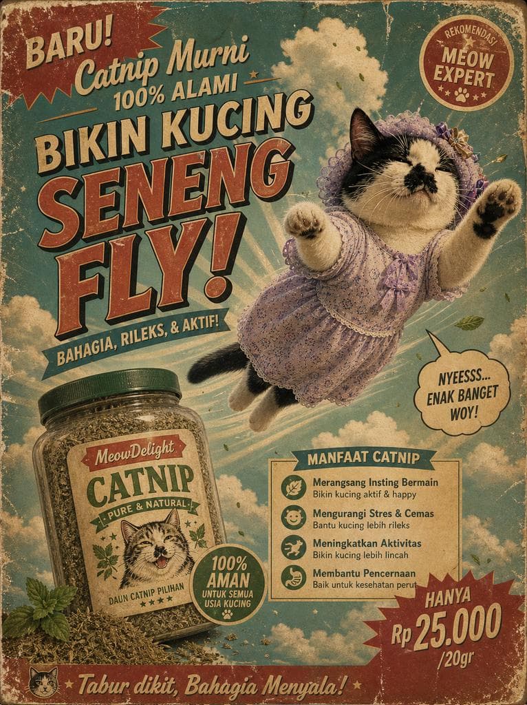 复古印尼猫薄荷广告